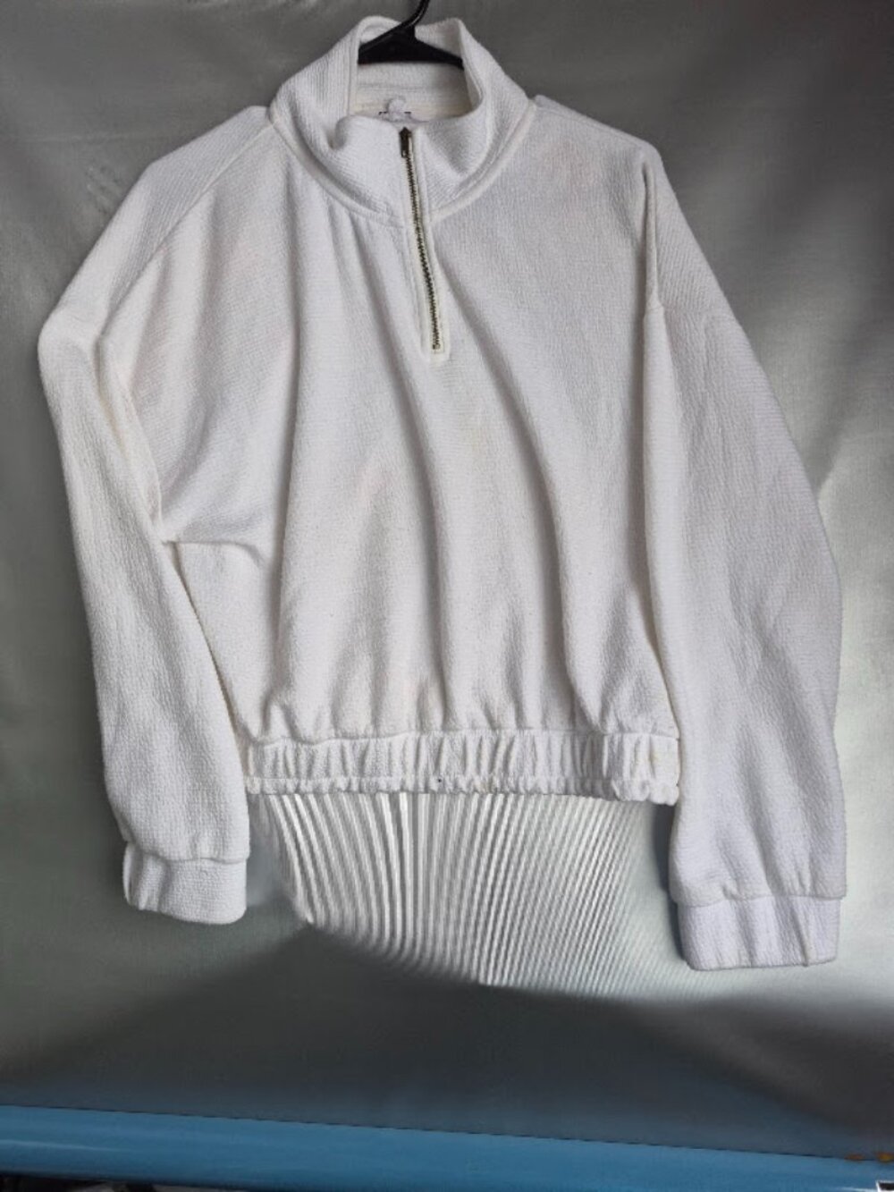 BB Dakota Quarter Zip Fleece Pullover Size M white